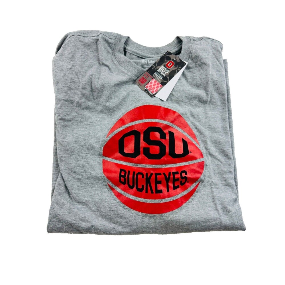 BRAND NEW NIKE Tee Mens XL Gray Soft OSU Buckeyes Ohio State Long-Sleeve Shirt